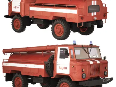 GAZ 66 AC-30 firetruck 1971 3D model