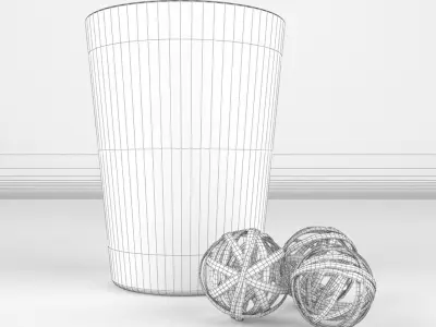 Wicker Balls Decor 3D model