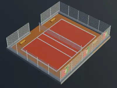  Volleyball Stadium - Portugal Low-poly 3D model