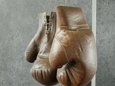 Old leather boxing equipment  3D model