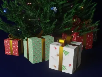 Realistic cristmass tree and cristmass bals 3D model