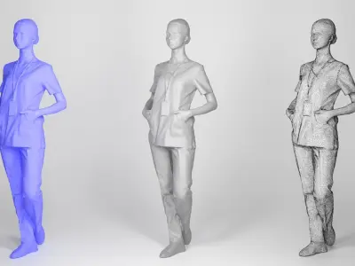 Surgical nurse 96 Low-poly 3D model