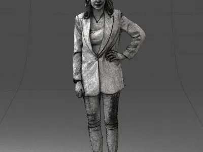 000387 Female Character Business Casual Standing Pose 3dp 3D print model