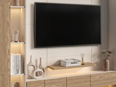 modern tv wall 23 3D model