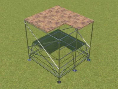 Scaffolding metal frame Low-poly 3D model