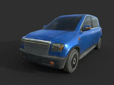 Generic Hatchback 01 Dirty Blue Low-poly 3D model