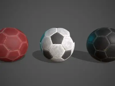 Football Soccer Balls Low-poly 3D model