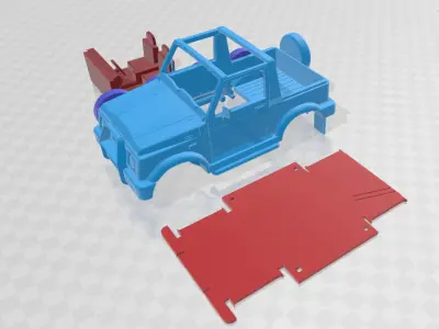 Suzuki Samurai Convertible - Separate Parts STL Model 3D print model