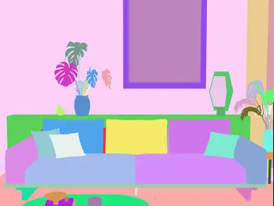 Mid Century interior  3D model