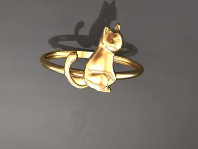 Cat  ring 3D print model
