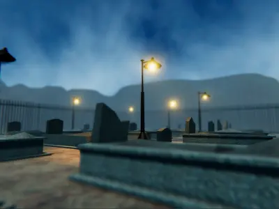 Protected Cemetery - Modular Pack Free low-poly 3D model