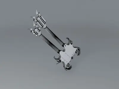 Double neck Black Diamond guitar Free 3D model