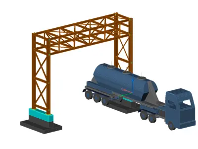 Pipe Bridge 3 levels 12m long 2800mm wide 7600mm clearance 3D model
