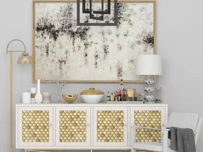 Decorative set Chest and decor 3D model