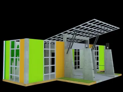 Modern Kiosk Stand 3D model