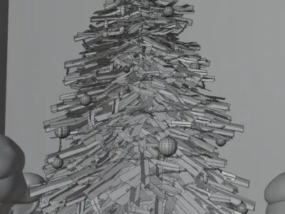 Lowpoly Christmas Tree Indoor Version Low-poly 3D model