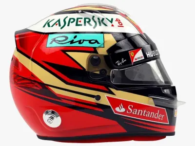 Kimi Raikkonen 2017 style Racing helmet 3D model