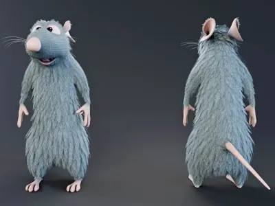 Ratatouille rigged the rat 3D model