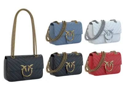 Pinko Leather Bag with Chain Low-poly 3D model