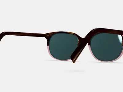 Laurel Sunglasses in Tea Rose Fade 3D model