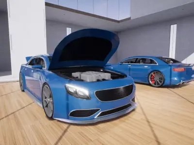 Generic Small 4 Door Sedan Low-poly 3D model