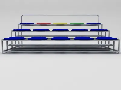 Stadium seating tribune small 3D model