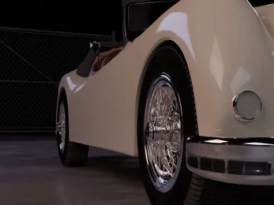 54 Jaguar XK140 2  Low-poly 3D model