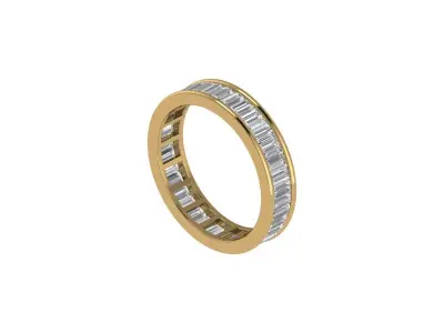 Channel Set Baguette Cut Wedding Band  3D print model