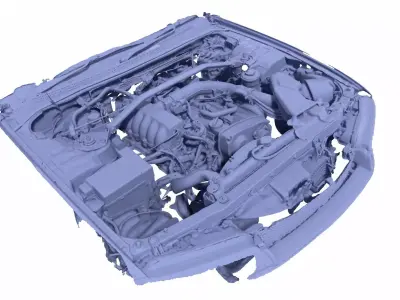 Nissan Skyline  Interior and engine Scan Raw 3D model