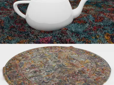 Round Rug Set 58 3D model