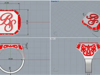 Man Signet ring model 946 3D print model