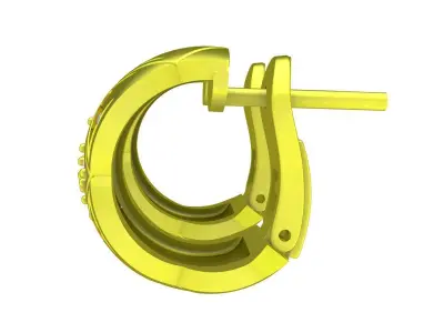 A7689 Korean Style Diamond Women Hoop Earrings 3D Model 3D print model