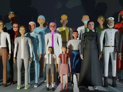 Vocations and Uniforms Low Poly Characters Low-poly 3D model