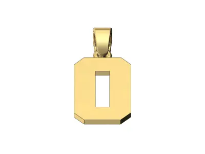 NBA font number 0 pendant charm with bail 3D print model
