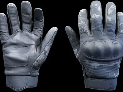 Tactical Gloves 030 Low-poly 3D model