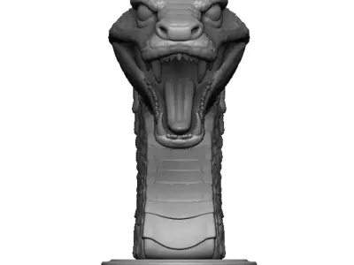 snake head bust 3D print model