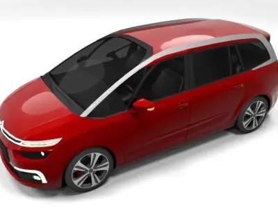 CITROEN C4 GRAND PICASSO 2016 LOWPOLY Low-poly 3D model