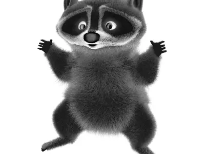 Raccoon character  cartoon 3D model