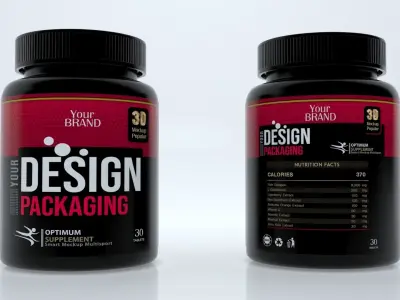 Jar Supplement -Sport - Medical Low-poly 3D model