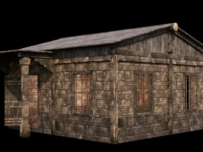 Medieval Houses 48- 4K Textures Game Ready Low-poly 3D model