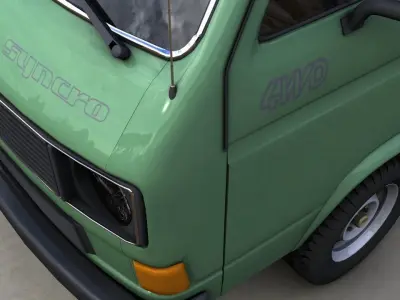 VOLKSWAGEN T3 TRANSPORTER SYNCRO 4X4 1986 Low-poly 3D model