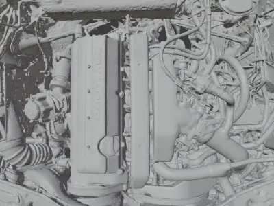 Audi 20V Turbo Engine - scan 3D model