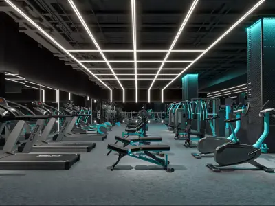 Gymnasium Low-poly 3D model