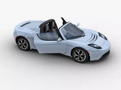 Tesla Roadster 2010 Low-poly 3D model