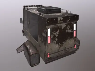 Cartoon Sci Fi Car With 2 Texture Low-poly 3D model