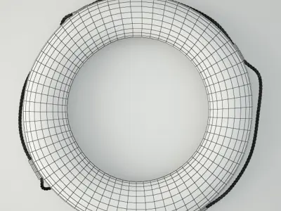 1950s Yellow Nautical Life Preserver 3D model