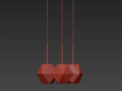 Sculptural Glass 3 Light 3D model