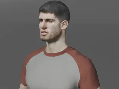 3D Model of a Tennis Champion Carlos Alcaraz Low-poly 3D model