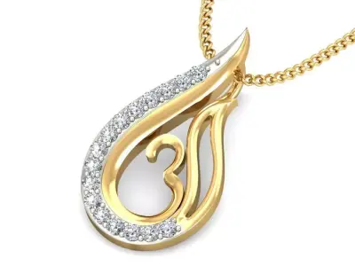 Solitaire Women Pendant 3dm STL OBJ FBX Renders Details 3D print model 47