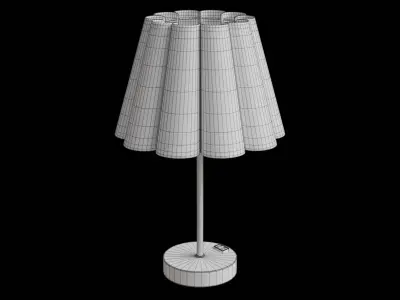 Table Lamp With Pleated Design And Metal Base Low-poly 3D model